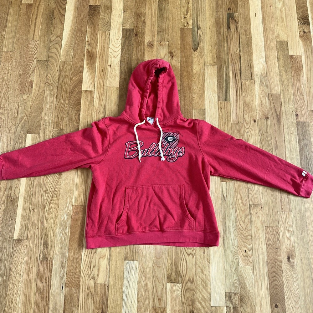 Russell Athletic Women's University of Georgia Bulldogs Hoodie Red Size 2XL Logo